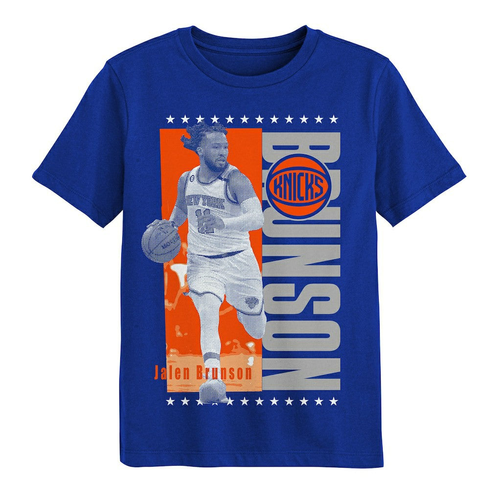 NBA - Jalen Brunson New York Knicks Outerstuff Youth Answer T-Shirt - Royal
