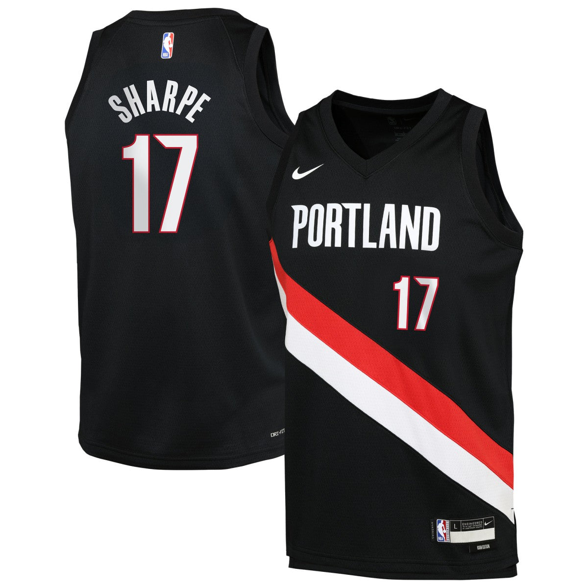Nike - Shaedon Sharpe Portland Trail Blazers Youth Icon Edition Swingman Jersey - Black