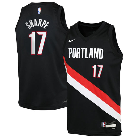Shaedon Sharpe Portland Trail Blazers Youth Icon Edition Swingman Jersey - Black | NBA Jerseys