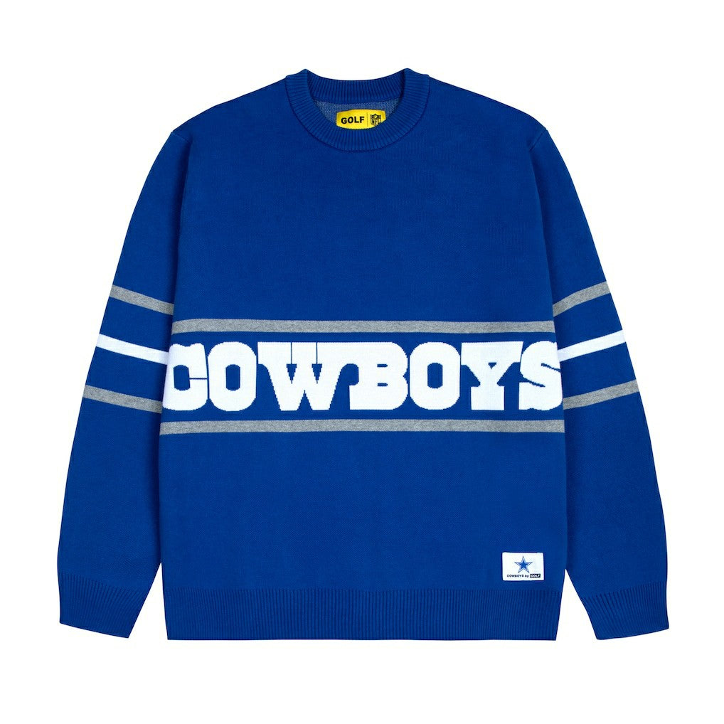 Dallas Cowboys GOLF WANG Jacquard Pullover Sweater Blue - NFL