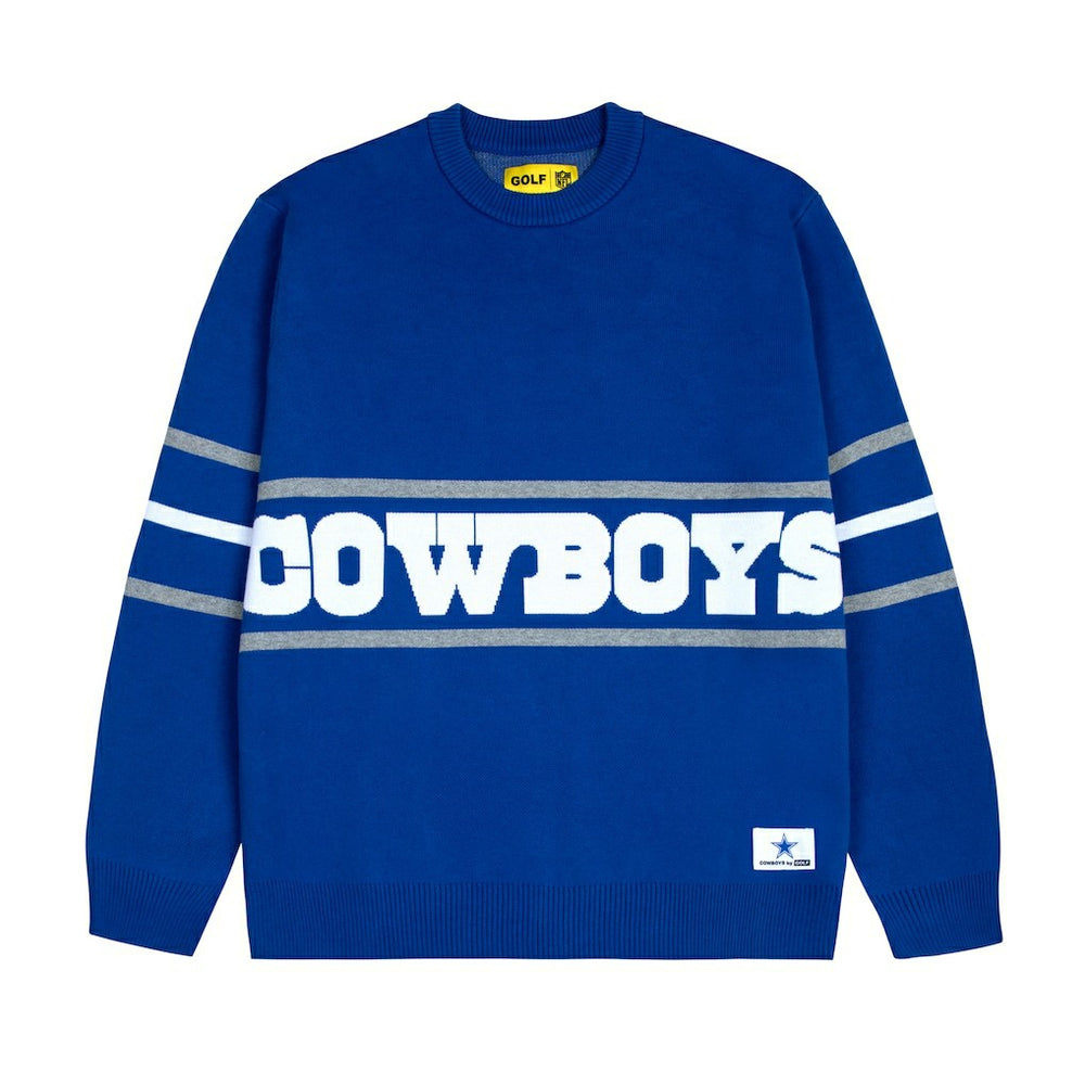 Dallas Cowboys GOLF WANG Jacquard Pullover Sweater Blue - NFL