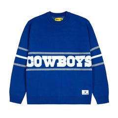 Dallas Cowboys GOLF WANG Jacquard Pullover Sweater Blue - NFL