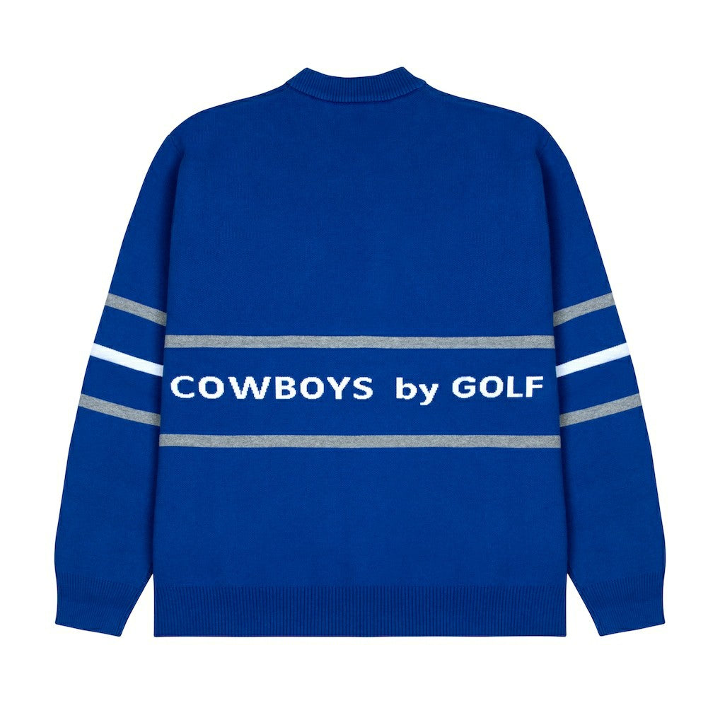 Dallas Cowboys GOLF WANG Jacquard Pullover Sweater Blue - NFL
