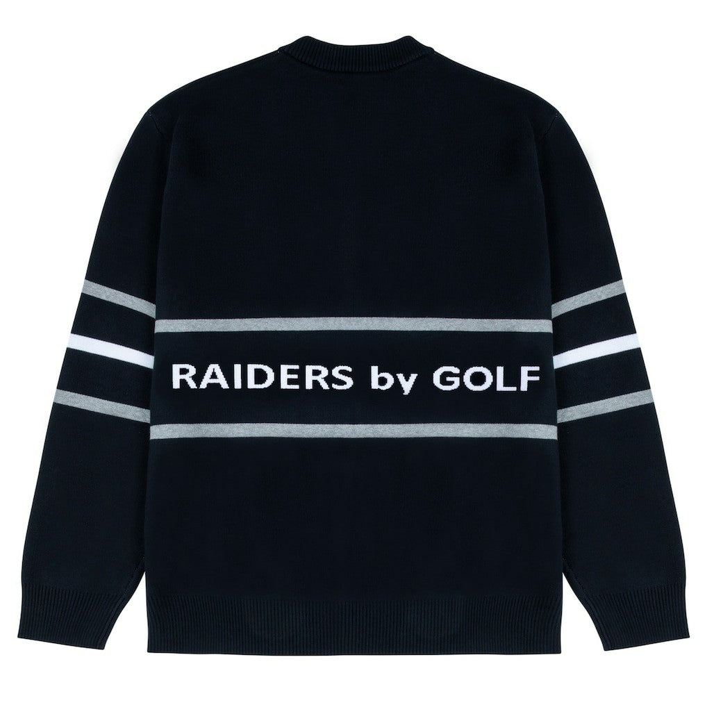 Las Vegas Raiders GOLF WANG Jacquard Pullover Sweater Black - NFL