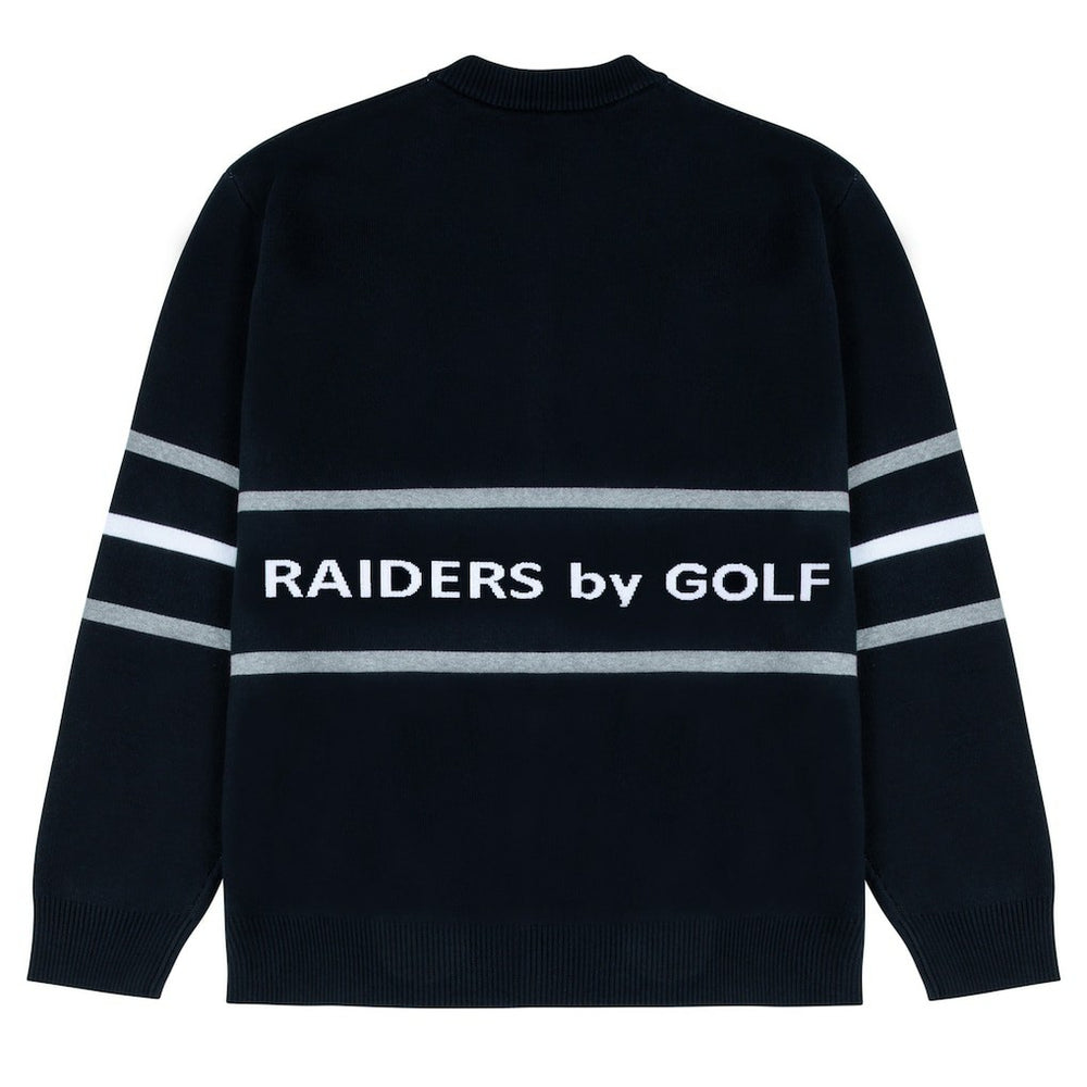Las Vegas Raiders GOLF WANG Jacquard Pullover Sweater Black - NFL