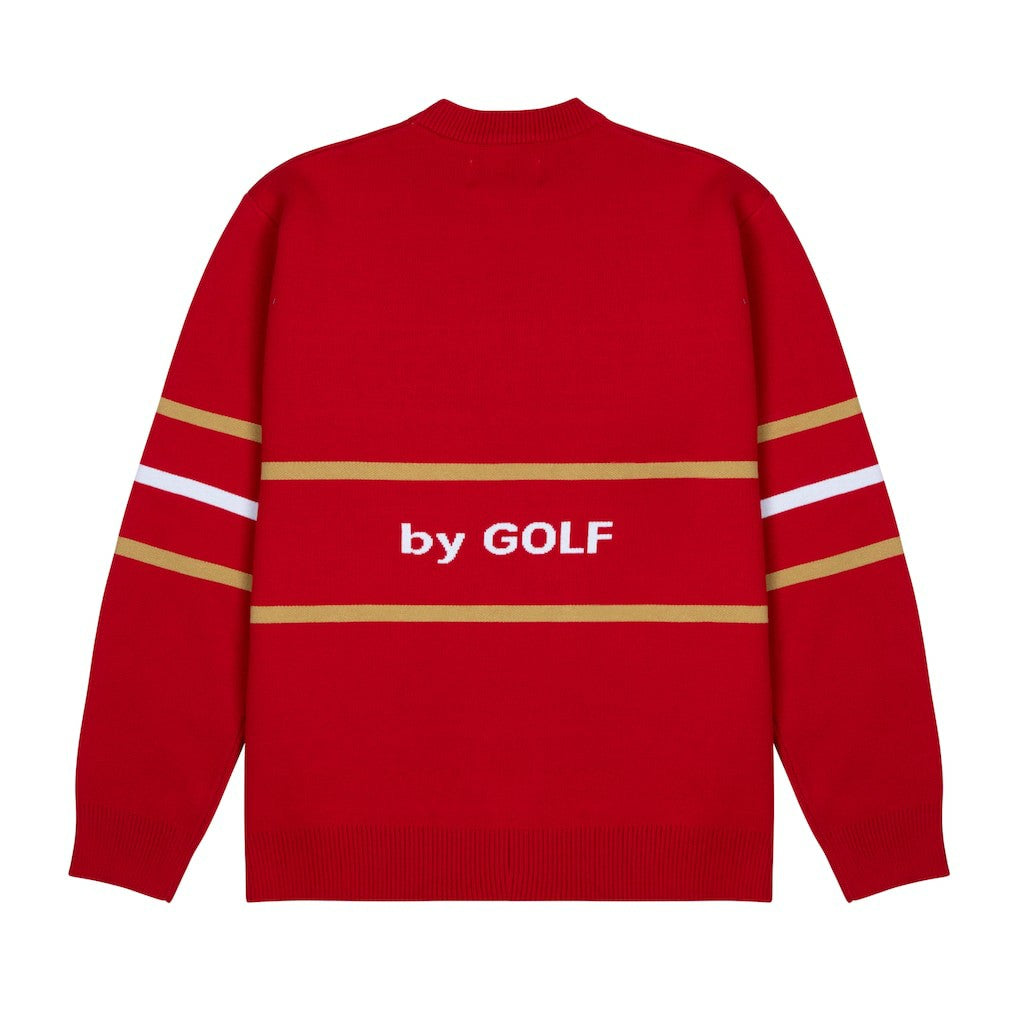 San Francisco 49ers GOLF WANG Jacquard Pullover Sweater Scarlet - NFL