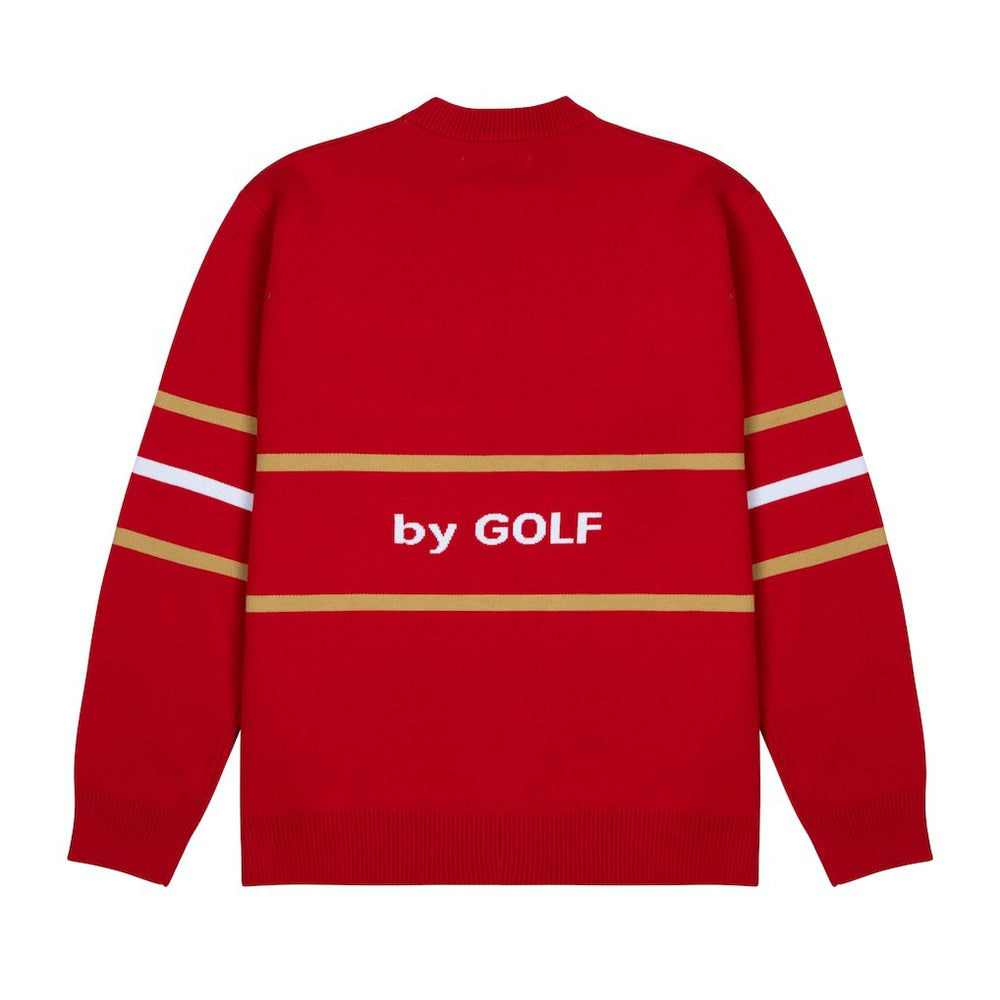 San Francisco 49ers GOLF WANG Jacquard Pullover Sweater Scarlet - NFL