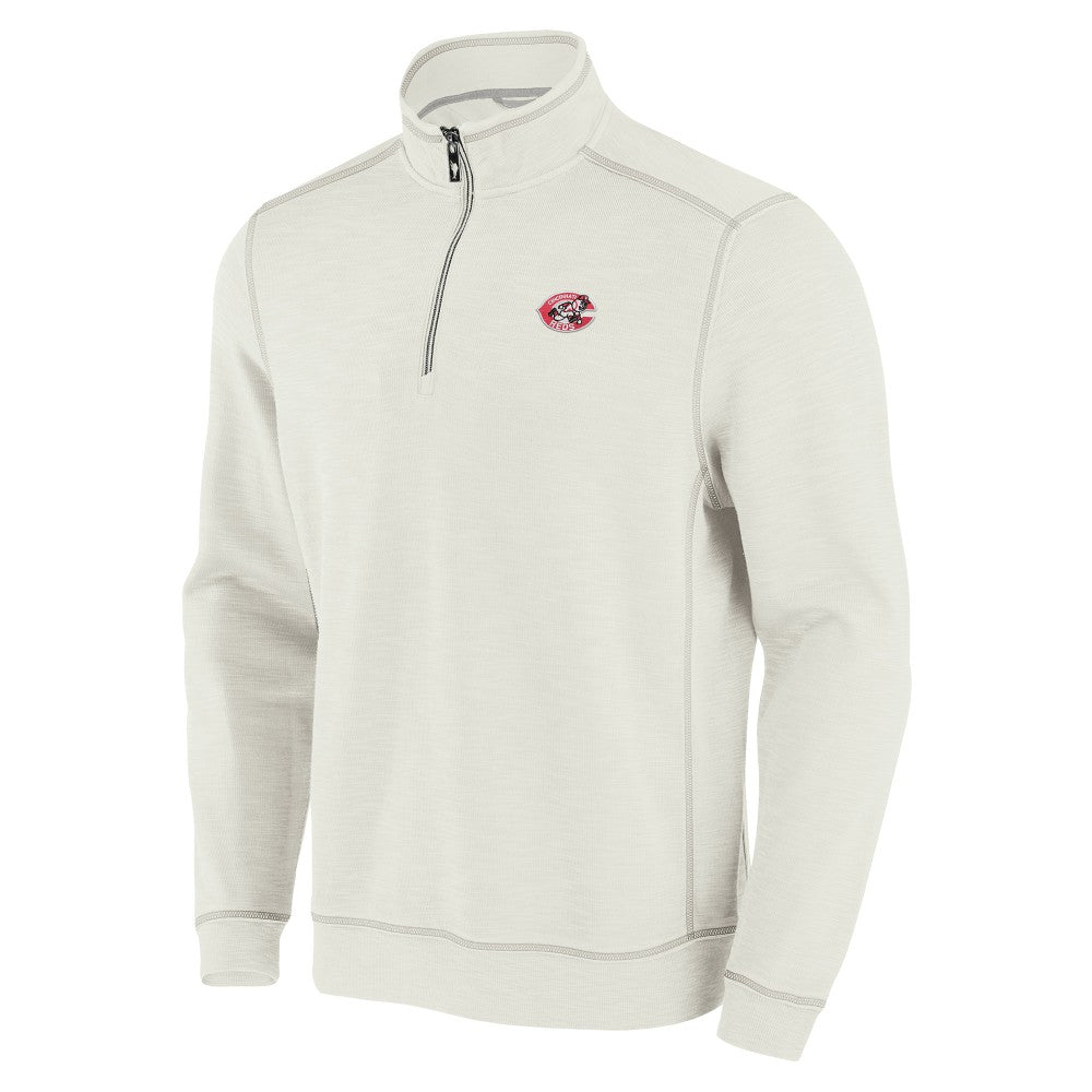 Cincinnati Reds Tommy Bahama Sport Tobago Bay Tri-Blend Half-Zip Sweatshirt Lifestyle