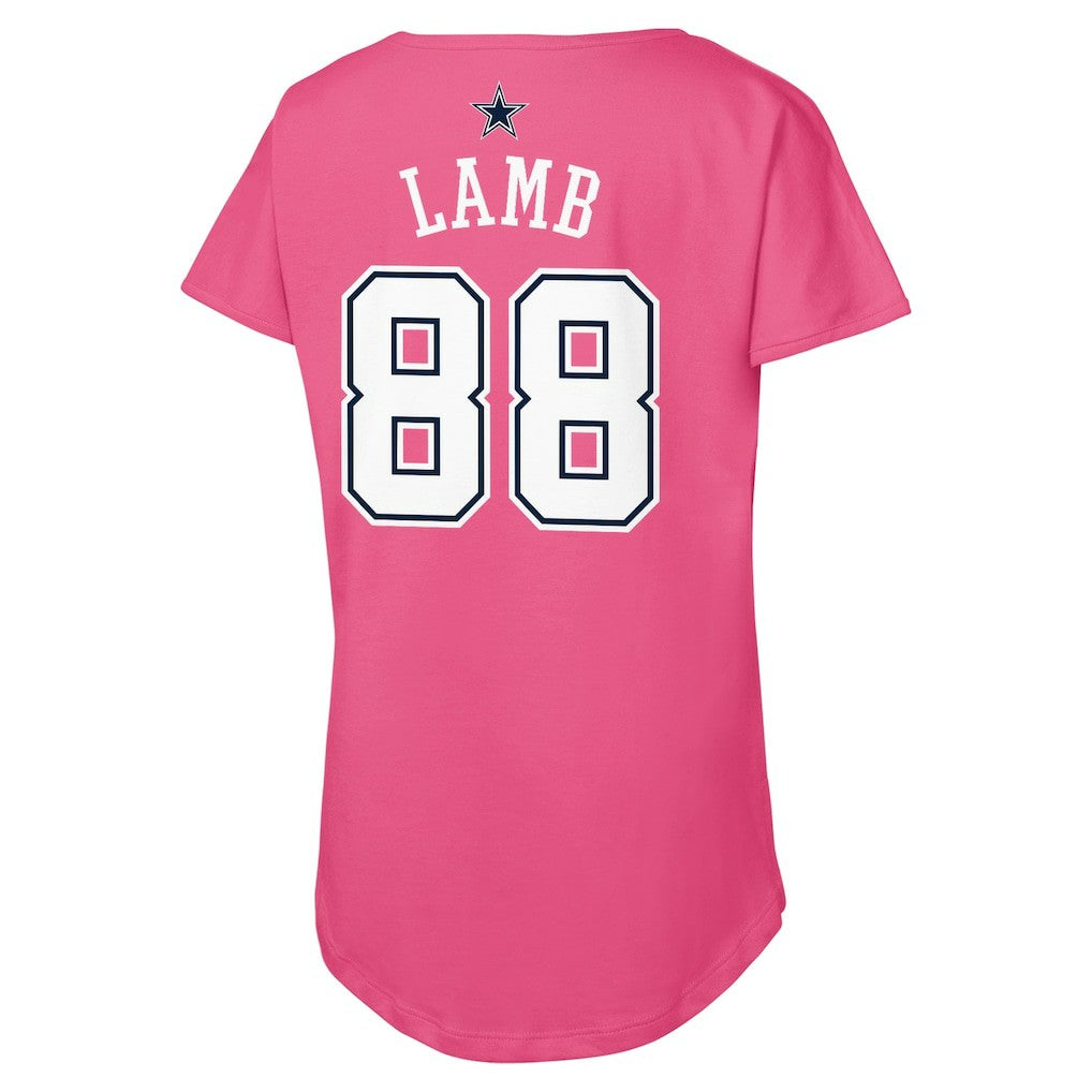 CeeDee Lamb Dallas Cowboys Girls Youth Player Name & Number T-Shirt Pink - NFL