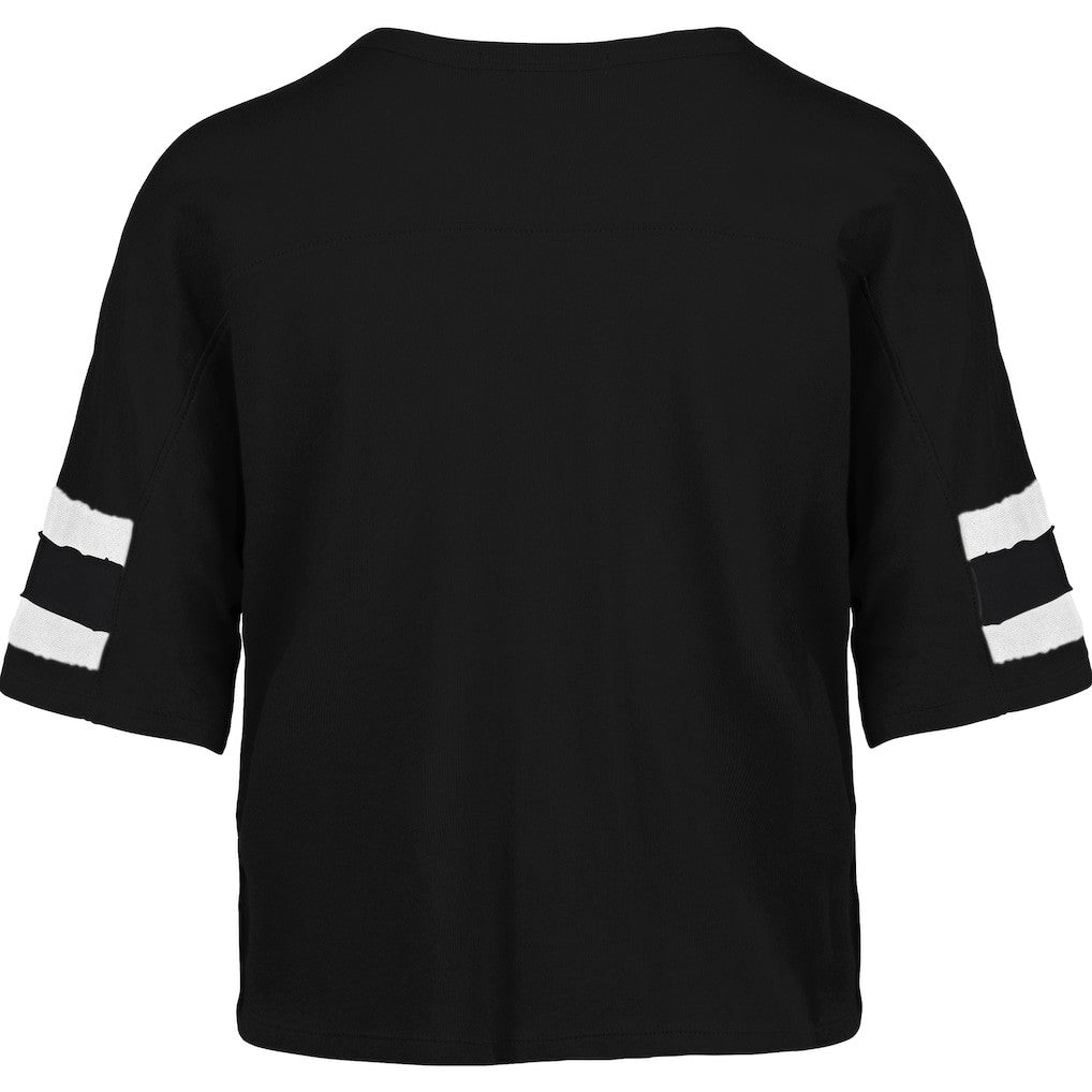Pittsburgh Steelers '47 Women's Premier Scout Cropped V-Neck T-Shirt Black - 47 brand