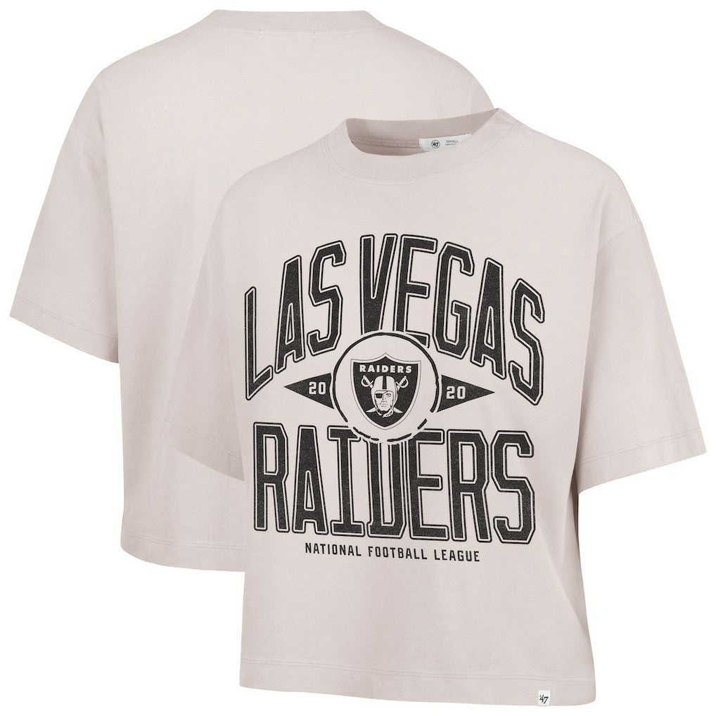 Las Vegas Raiders '47 Women's Cropped Windthrow Ravine T-Shirt Natural - 47 brand