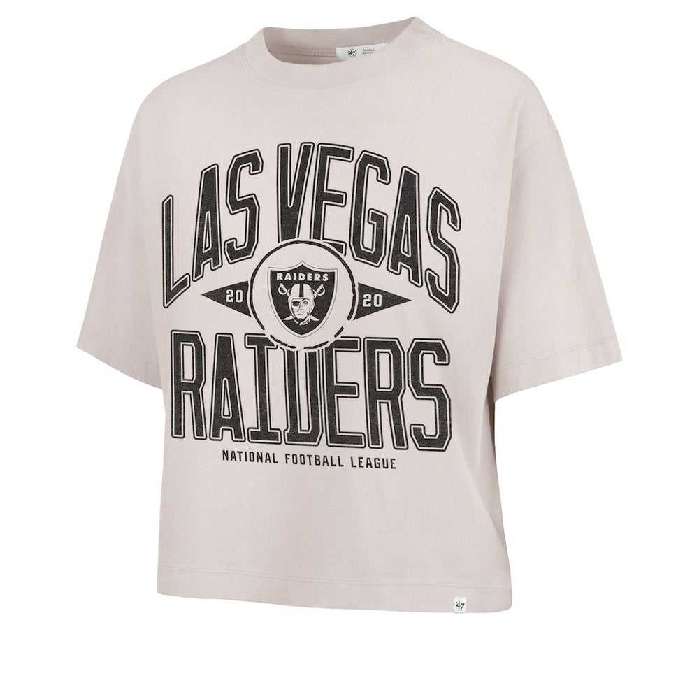 Las Vegas Raiders '47 Women's Cropped Windthrow Ravine T-Shirt Natural - 47 brand