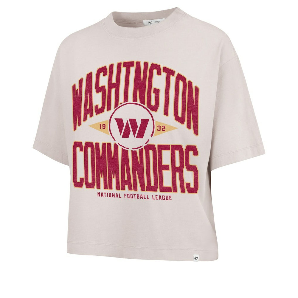 Washington Commanders '47 Women's Cropped Windthrow Ravine T-Shirt Natural - 47 brand