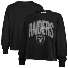 Las Vegas Raiders '47 Women's Muse Sydney Long Sleeve Cropped T-Shirt Black - 47 brand