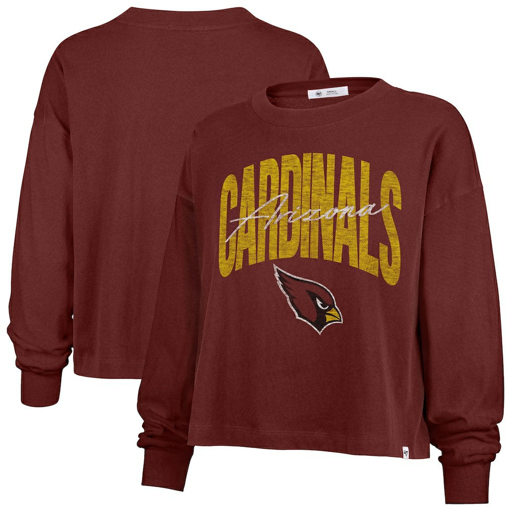 Arizona Cardinals '47 Women's Muse Sydney Long Sleeve Cropped T-Shirt Cardinal - 47 brand