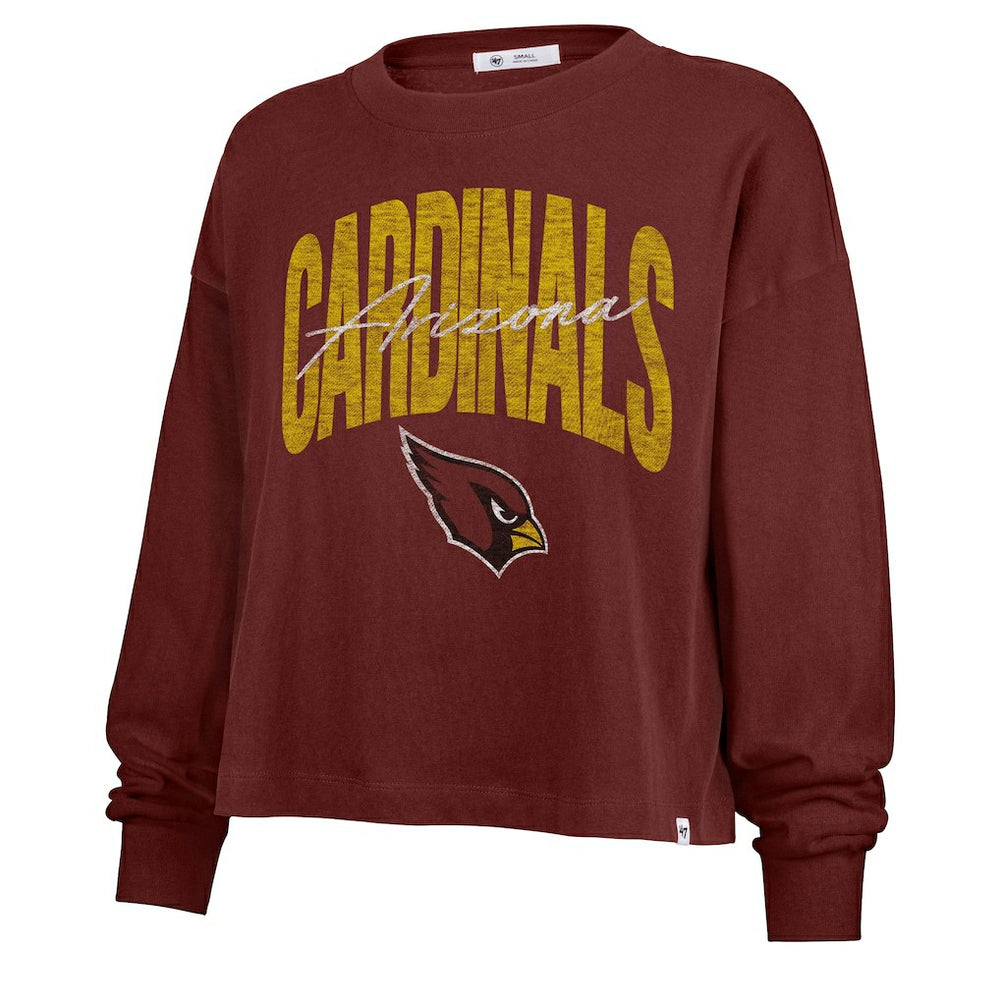 Arizona Cardinals '47 Women's Muse Sydney Long Sleeve Cropped T-Shirt Cardinal - 47 brand