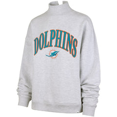 Miami Dolphins '47 Women's Vantage Mock Neck Pullover Sweatshirt Heather Gray - 47 brand