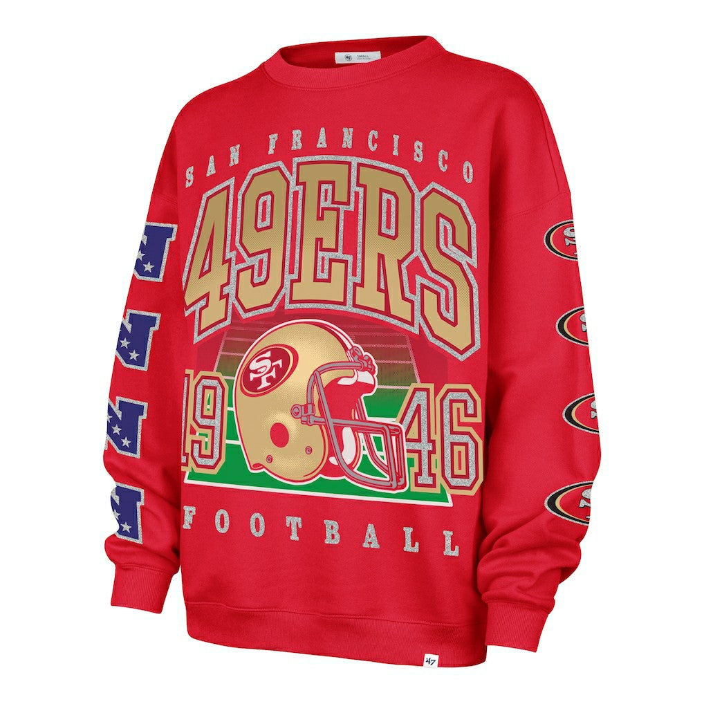 San Francisco 49ers '47 Women's Go Big Oversized Pullover Sweatshirt Scarlet - 47 brand