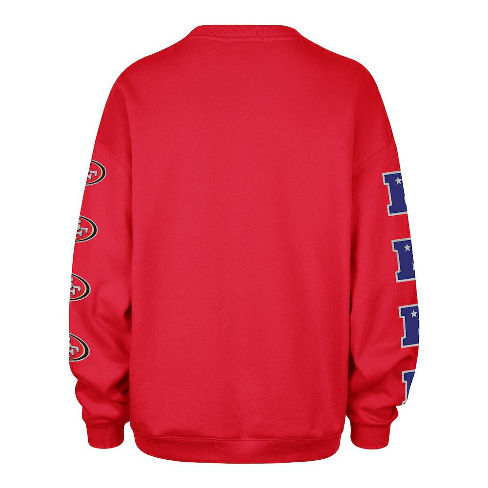 San Francisco 49ers '47 Women's Go Big Oversized Pullover Sweatshirt Scarlet - 47 brand