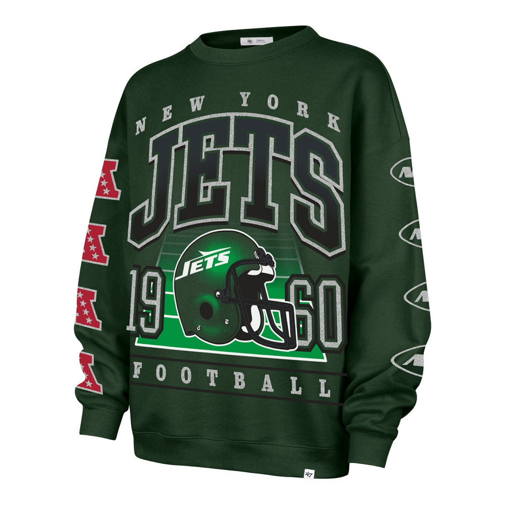 New York Jets '47 Women's Go Big Oversized Pullover Sweatshirt Green - 47 brand