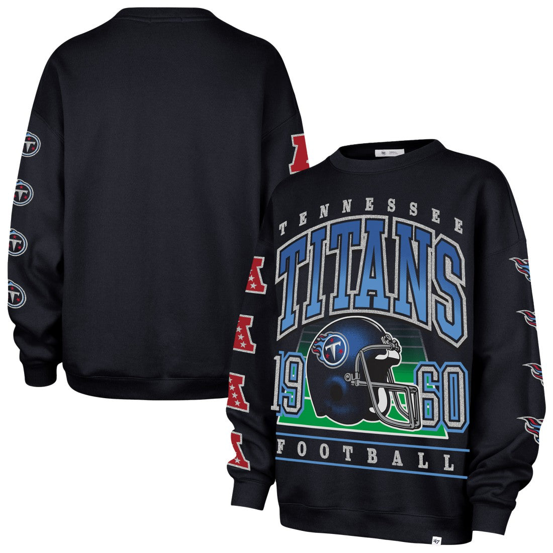 Tennessee Titans '47 Women's Go Big Oversized Pullover Sweatshirt Navy - 47 brand