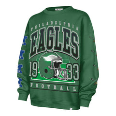 Philadelphia Eagles '47 Women's Go Big Oversized Pullover Sweatshirt Kelly Green - 47 brand