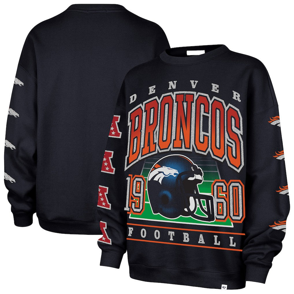 Denver Broncos '47 Women's Go Big Oversized Pullover Sweatshirt Navy - 47 brand