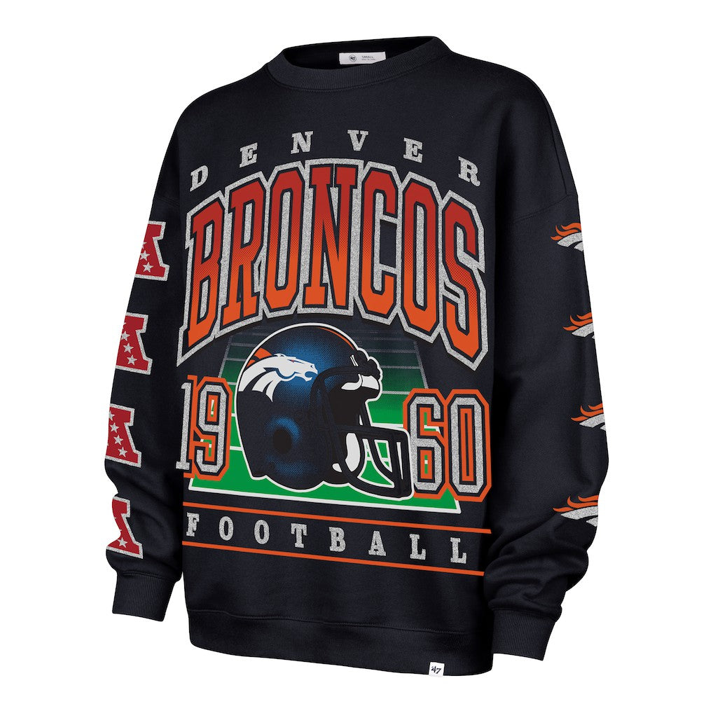 Denver Broncos '47 Women's Go Big Oversized Pullover Sweatshirt Navy - 47 brand
