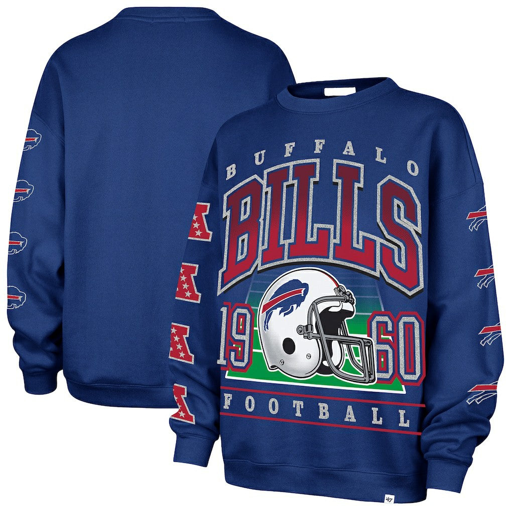 Buffalo Bills '47 Women's Go Big Oversized Pullover Sweatshirt Royal - 47 brand