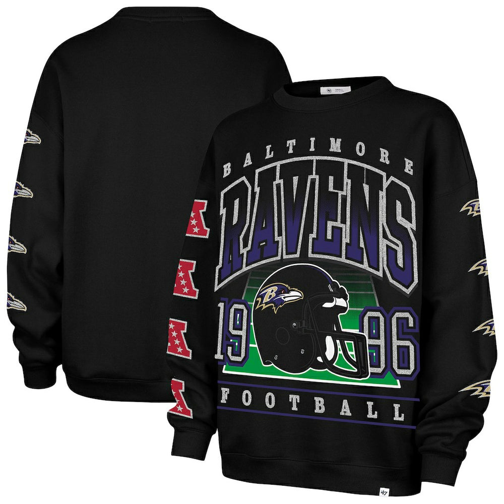 Baltimore Ravens '47 Women's Go Big Oversized Pullover Sweatshirt Black - 47 brand