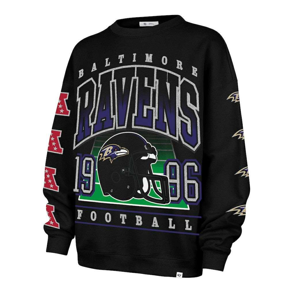 Baltimore Ravens '47 Women's Go Big Oversized Pullover Sweatshirt Black - 47 brand