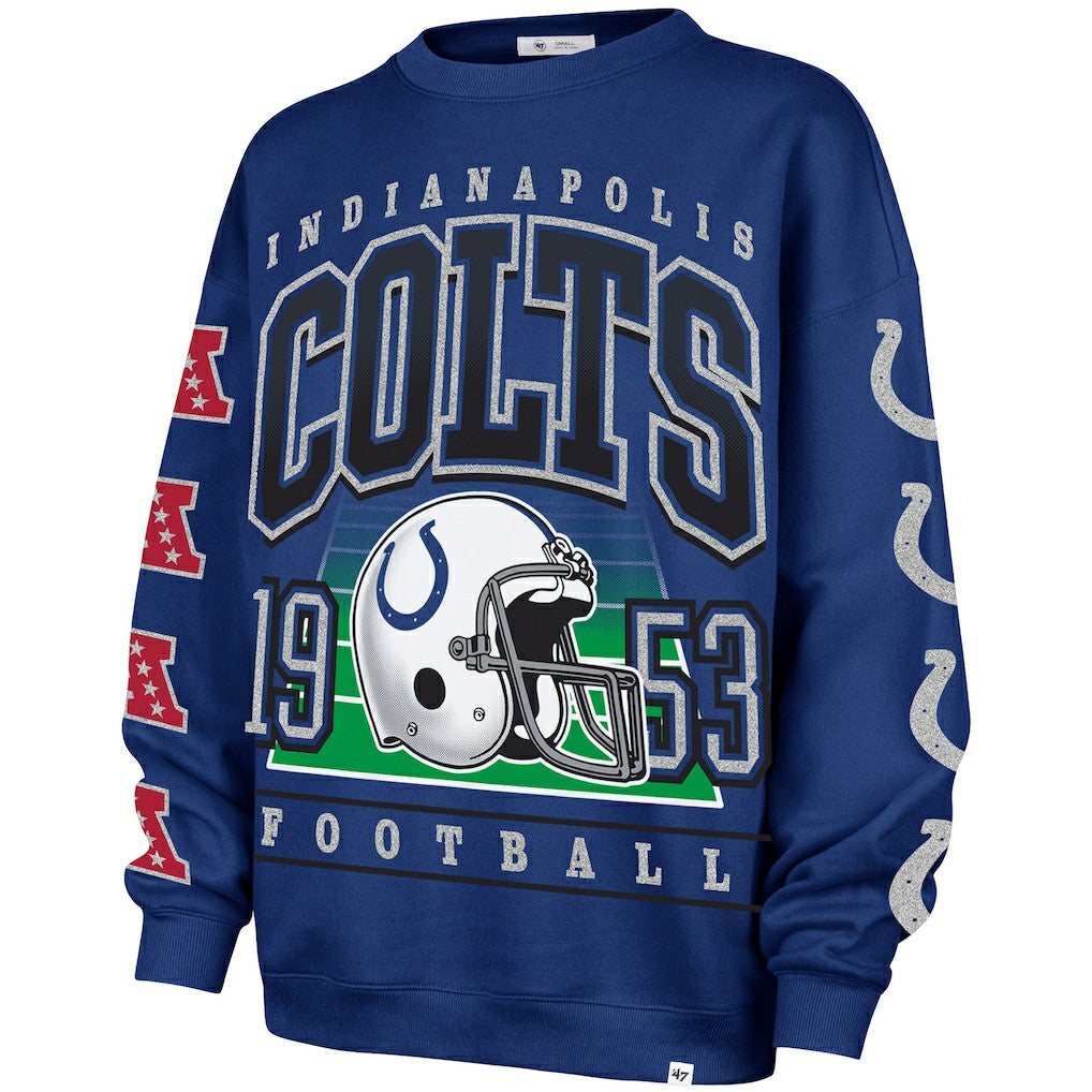 Indianapolis Colts '47 Women's Go Big Oversized Pullover Sweatshirt Royal - 47 brand