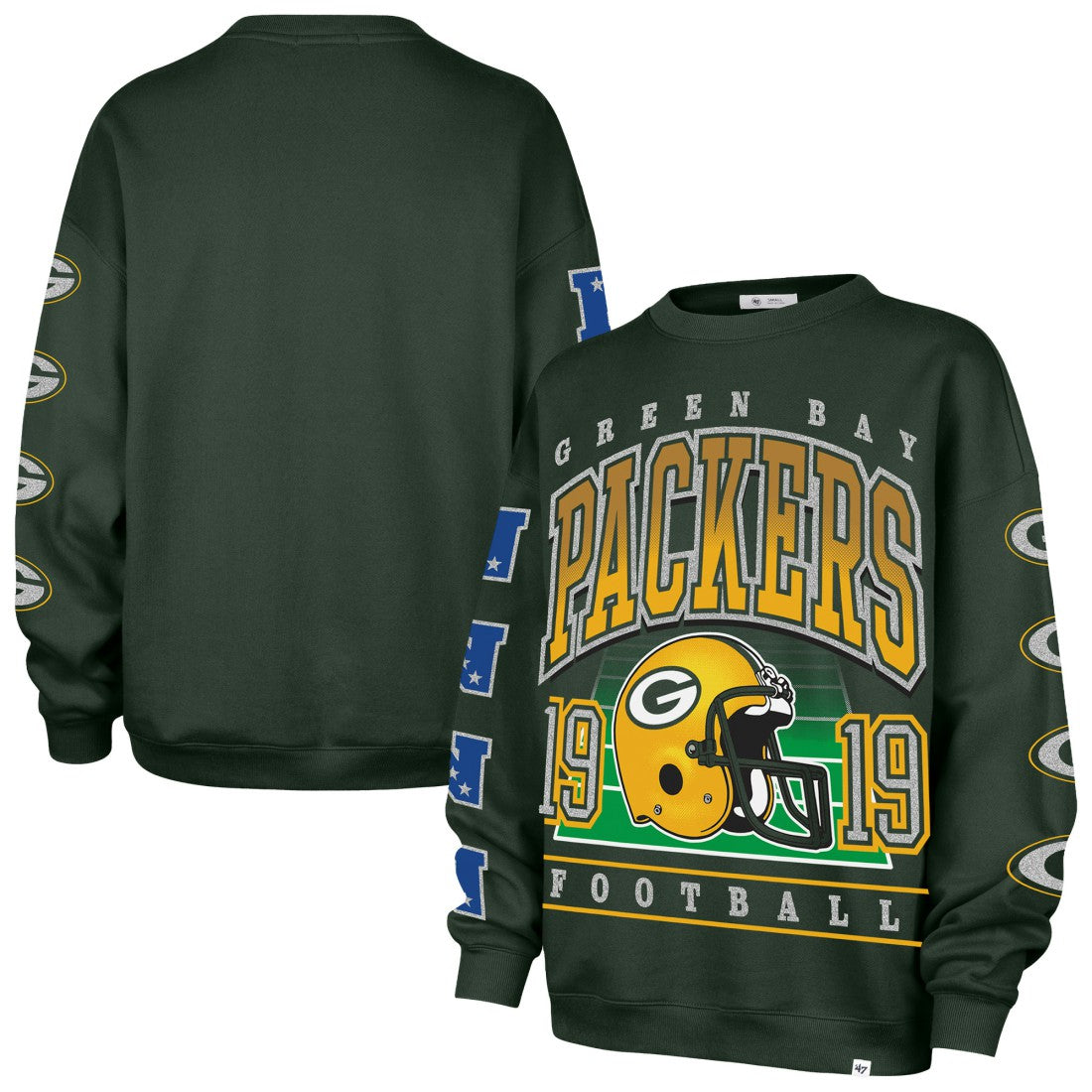Green Bay Packers '47 Women's Go Big Oversized Pullover Sweatshirt Green - 47 brand