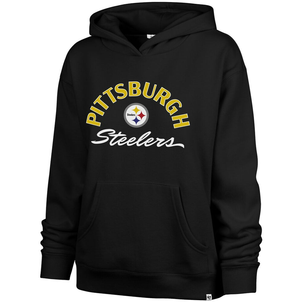 Pittsburgh Steelers '47 Women's Whirlwind Naomi Pullover Hoodie Black - 47 brand