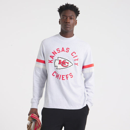 Kansas City Chiefs x Todd Snyder Premium Jersey Mock Neck Tee - Heather Gray sale | NFL Jerseys