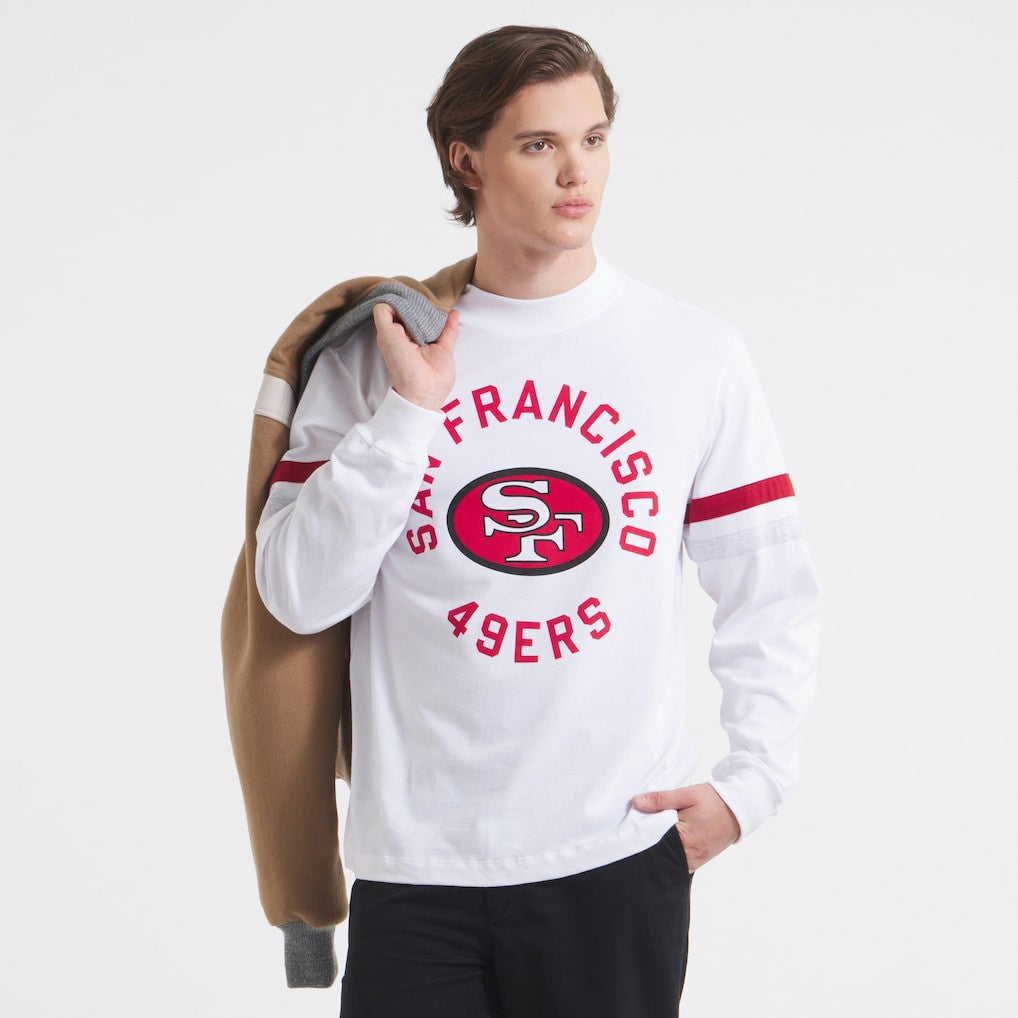 San Francisco 49ers x Todd Snyder Premium Jersey Mock Neck Tee White - NFL
