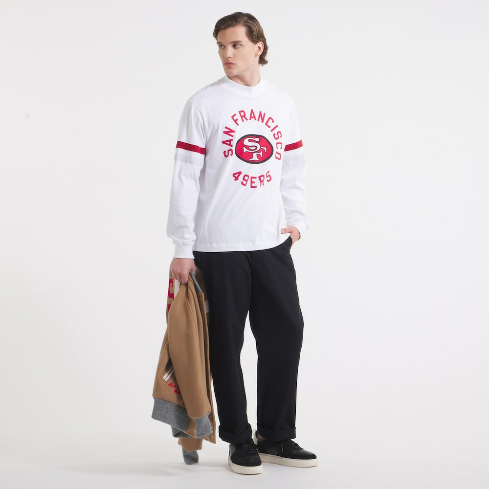 San Francisco 49ers x Todd Snyder Premium Jersey Mock Neck Tee White - NFL