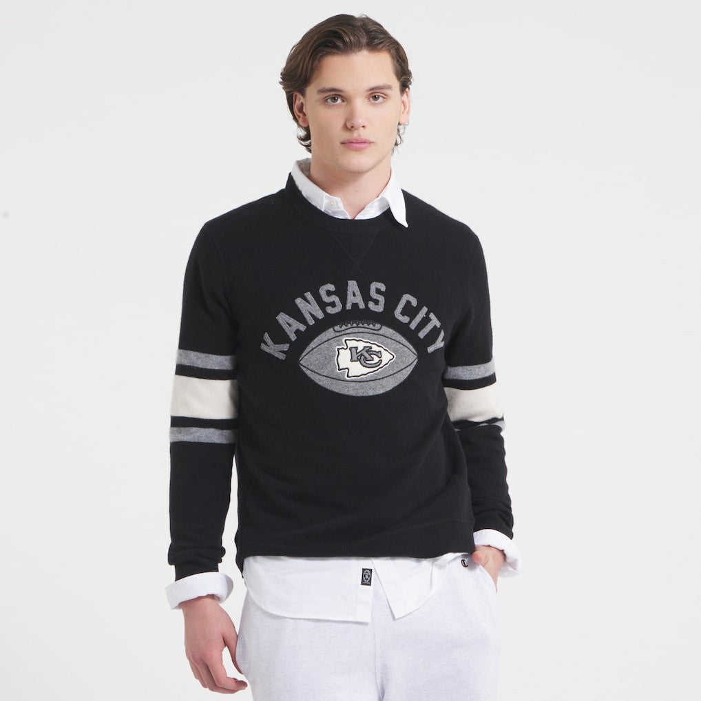 Kansas City Chiefs x Todd Snyder Cashmere Crew Sweater Black - NFL