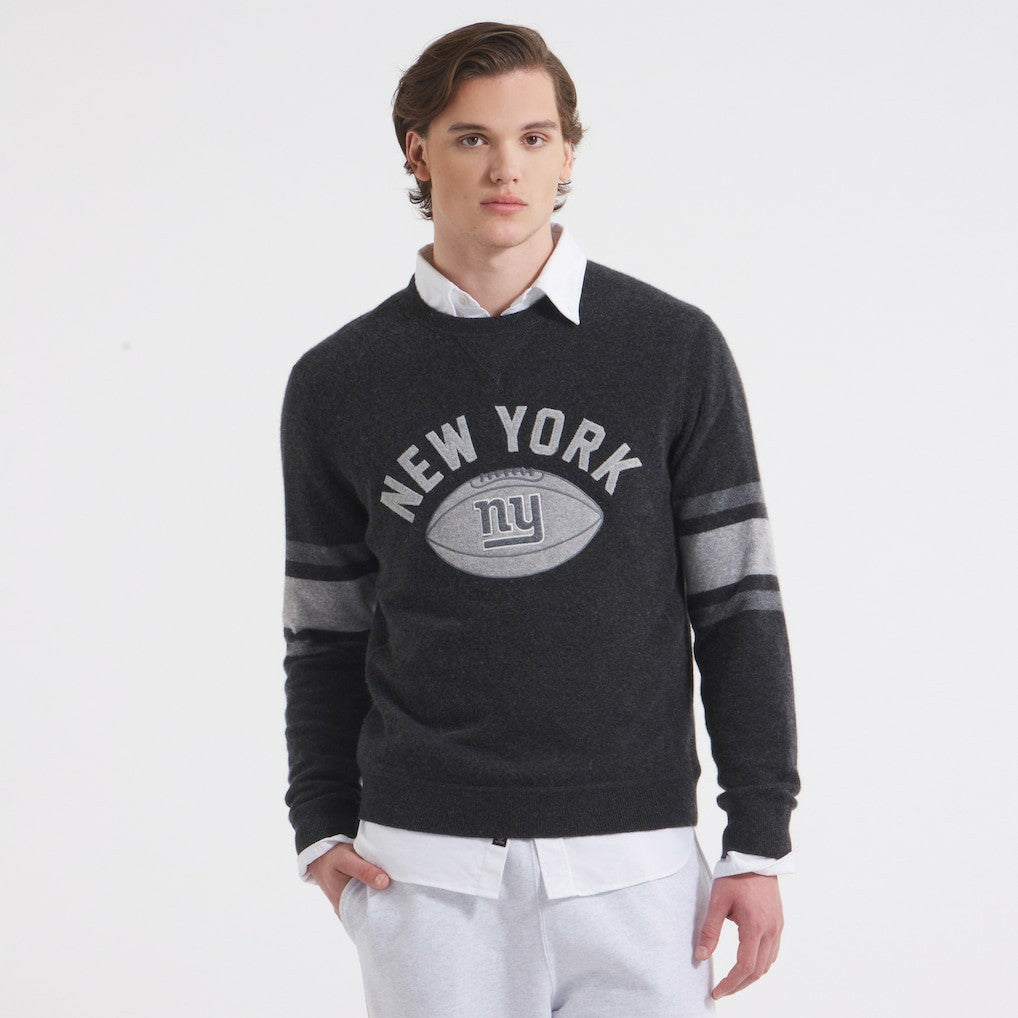 New York Giants x Todd Snyder Cashmere Crew Sweatshirt Heather Charcoal - NFL