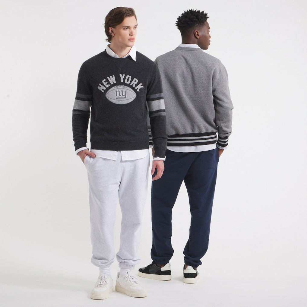New York Giants x Todd Snyder Cashmere Crew Sweatshirt Heather Charcoal - NFL