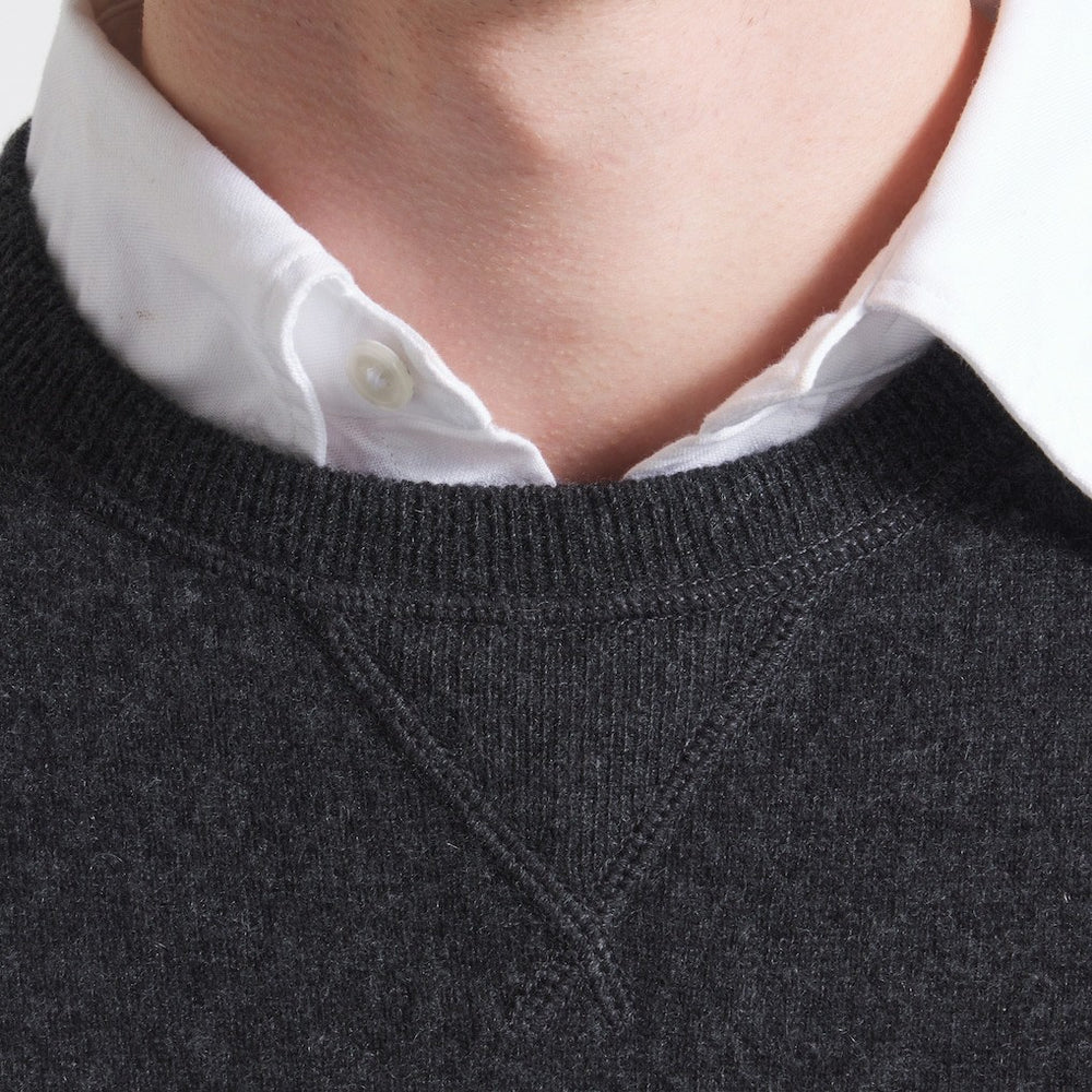 New York Giants x Todd Snyder Cashmere Crew Sweatshirt Heather Charcoal - NFL