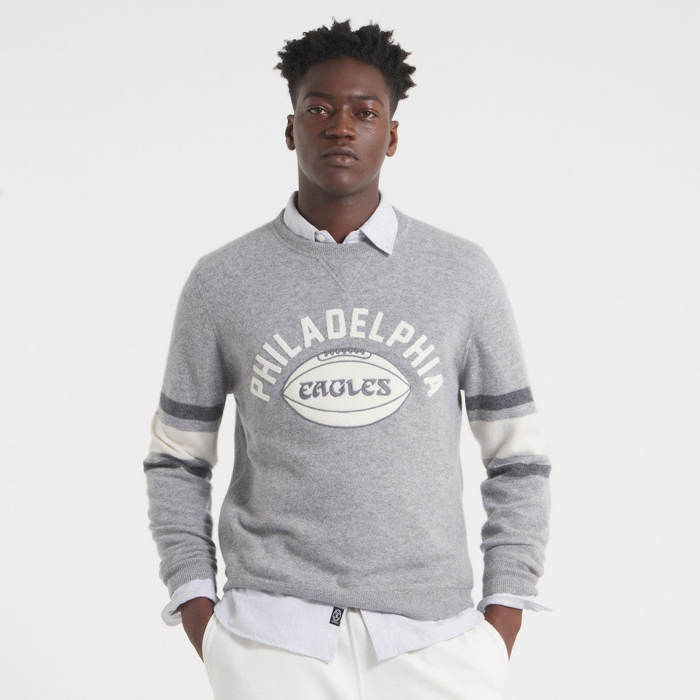Philadelphia Eagles x Todd Snyder Cashmere Crew Sweater Heather Gray - NFL