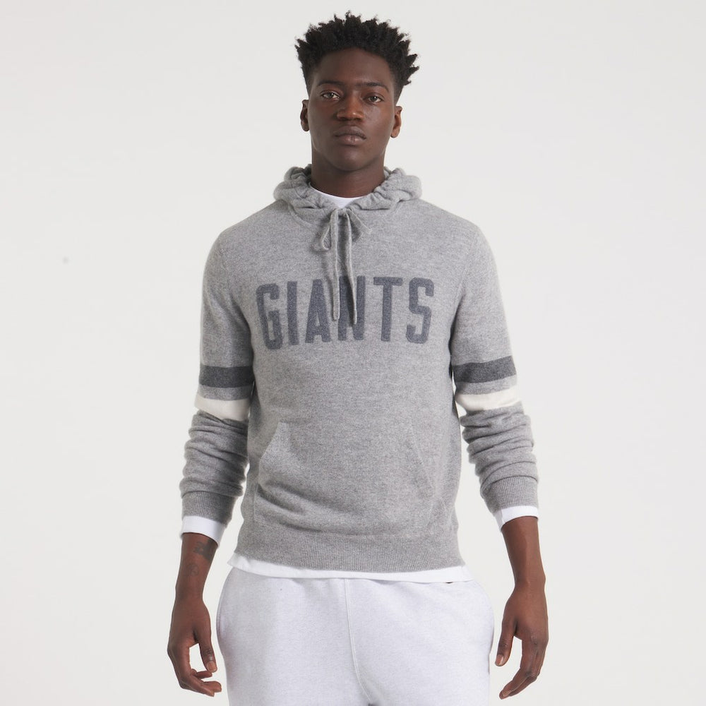 New York Giants x Todd Snyder Cashmere Hoodie Sweater Heather Charcoal - NFL