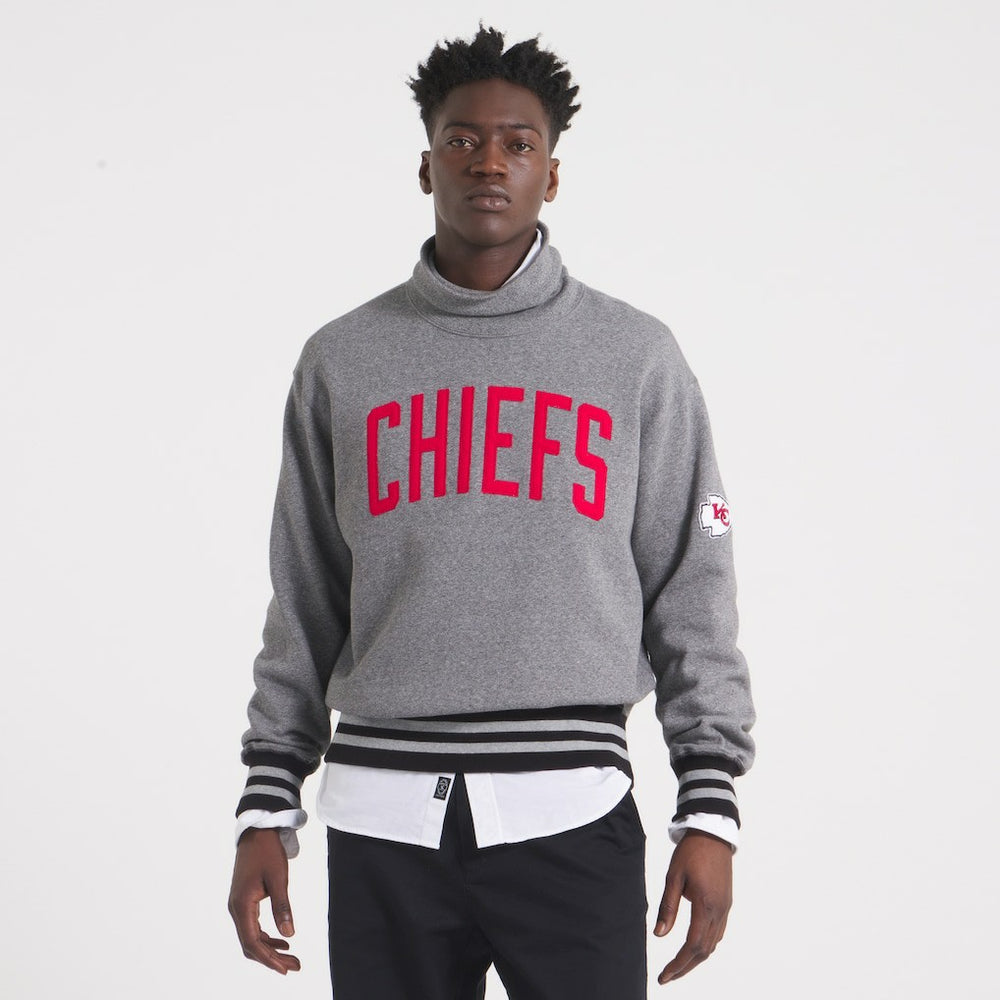 Kansas City Chiefs x Todd Snyder Relaxed Canadian Fleece Turtleneck Heather Gray - NFL