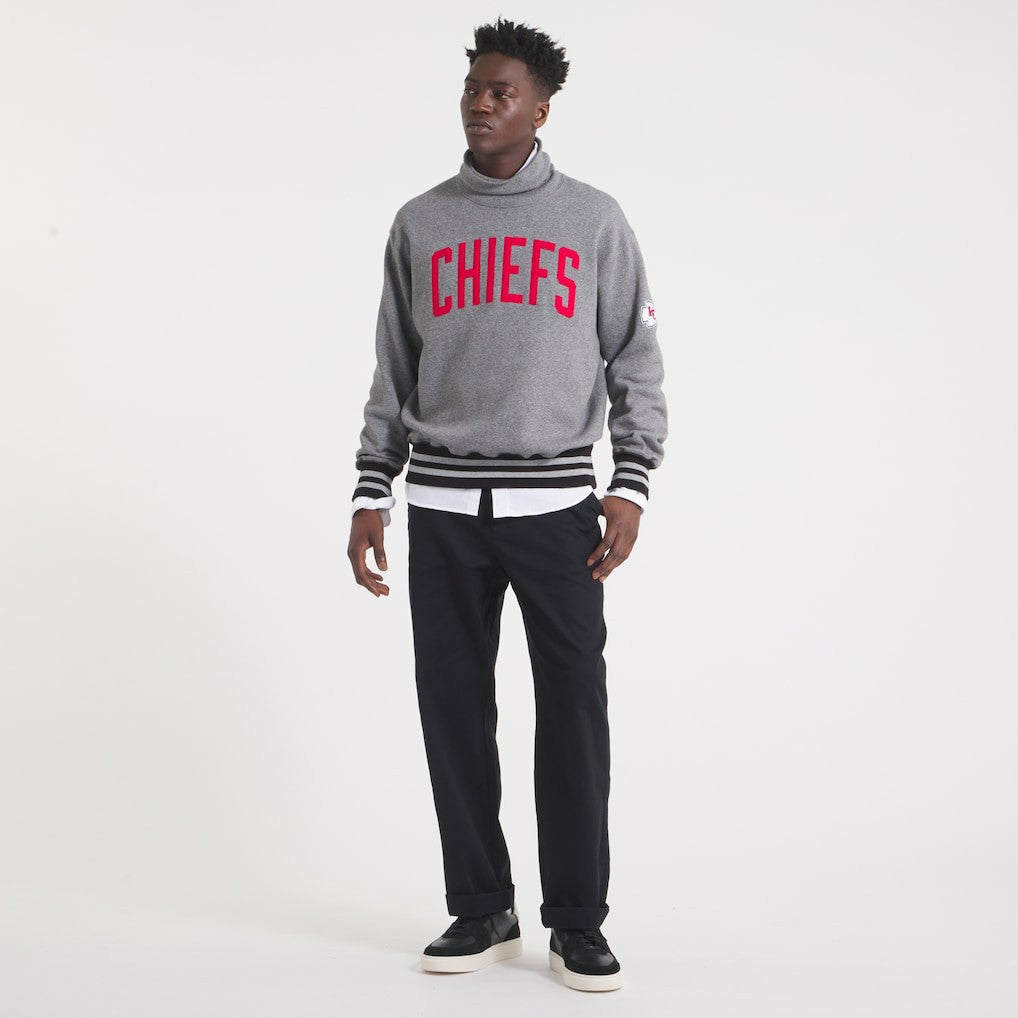 Kansas City Chiefs x Todd Snyder Relaxed Canadian Fleece Turtleneck Heather Gray - NFL