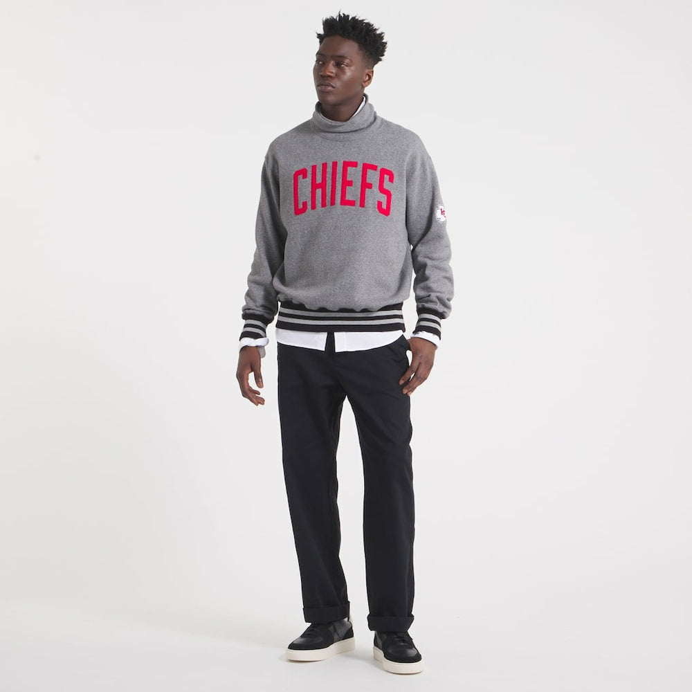 Kansas City Chiefs x Todd Snyder Relaxed Canadian Fleece Turtleneck Heather Gray - NFL