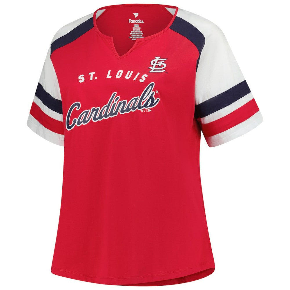 St. Louis Cardinals Profile Women's Plus Sized Arched Notch Neck T-Shirt Near Me