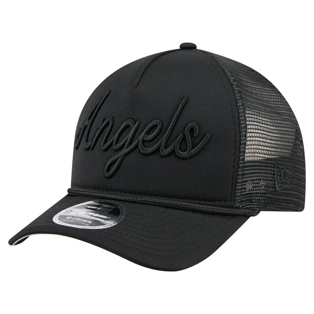 Los Angeles Angels New Era City Initial 9FORTY A-Frame M-Crown Adjustable Trucker Hat Lifestyle