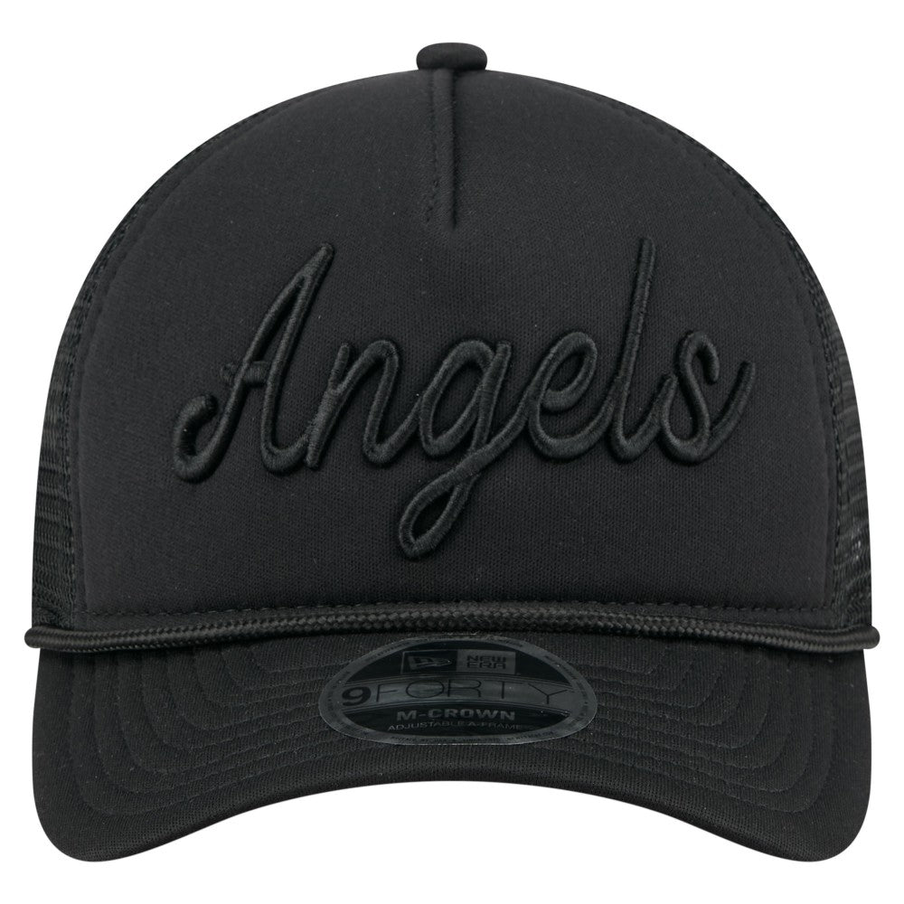 Los Angeles Angels New Era City Initial 9FORTY A-Frame M-Crown Adjustable Trucker Hat Lifestyle