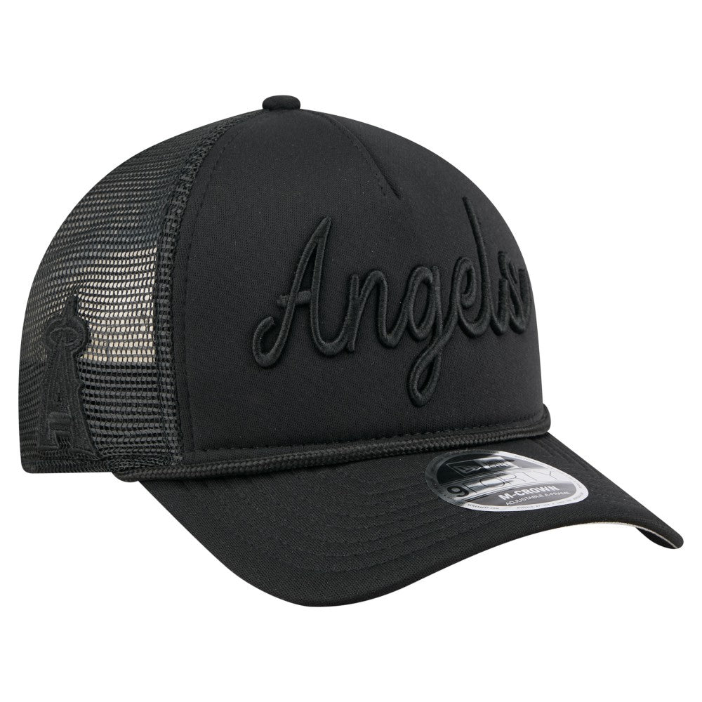 Los Angeles Angels New Era City Initial 9FORTY A-Frame M-Crown Adjustable Trucker Hat Lifestyle